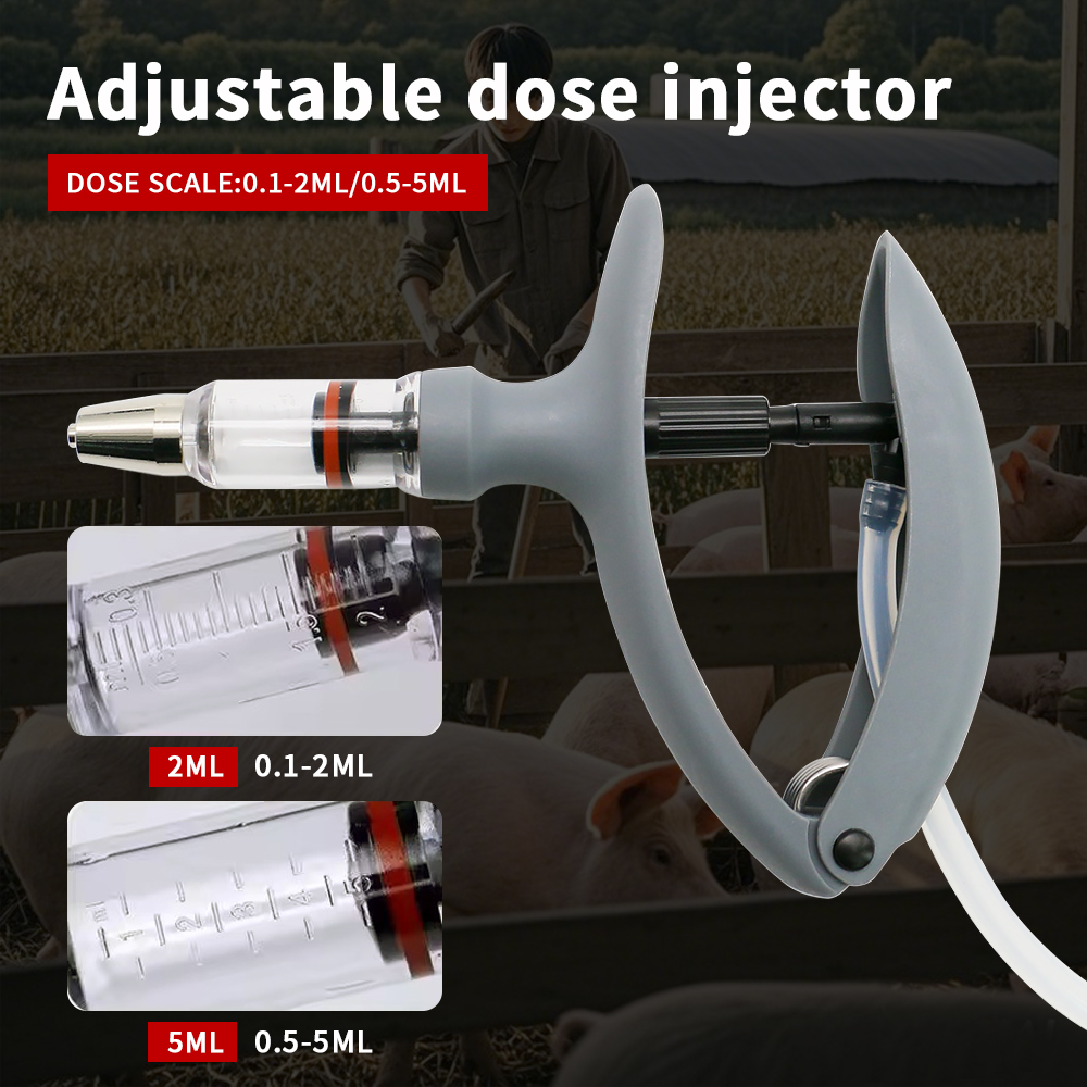 Veterinary Syringe Gun - 1 Pz 2 ml/5 ml Animale